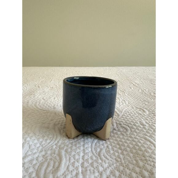 Blue Glazed Ceramic Mini Pot - Picture 1 of 4